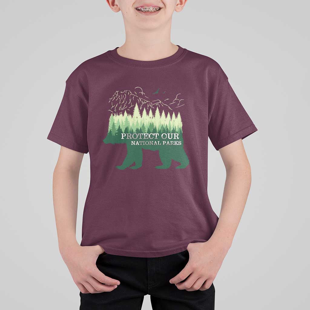 Protect Our Parks National Park T Shirt For Kid Bear Hiking Nature