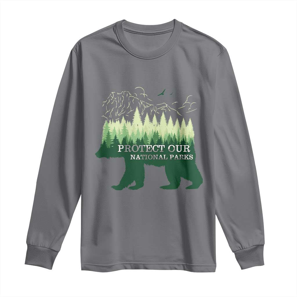 Protect Our Parks National Park Long Sleeve Shirt Bear Hiking Nature