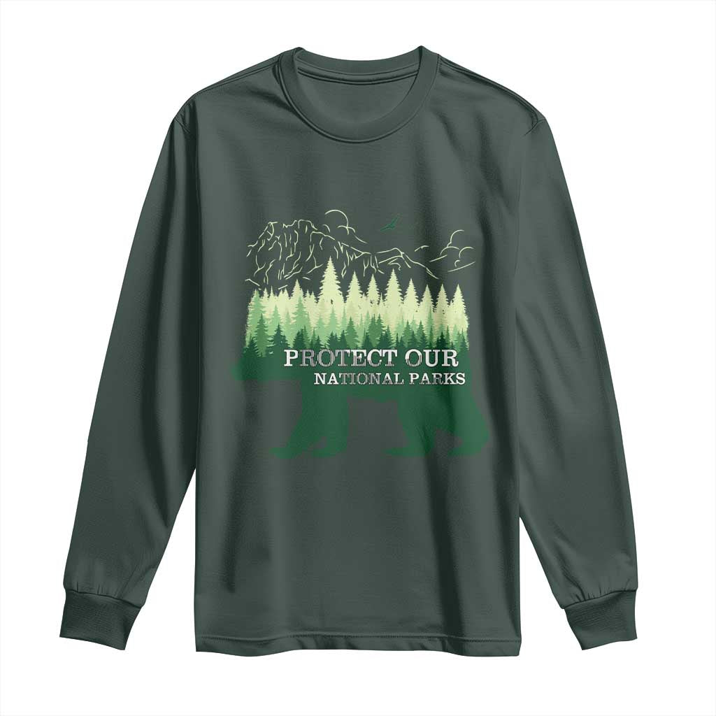 Protect Our Parks National Park Long Sleeve Shirt Bear Hiking Nature