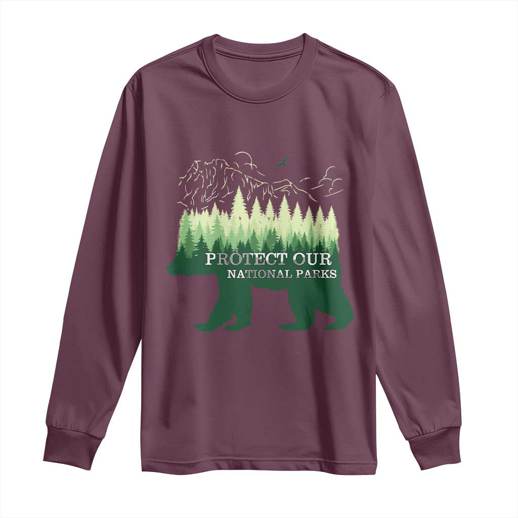 Protect Our Parks National Park Long Sleeve Shirt Bear Hiking Nature