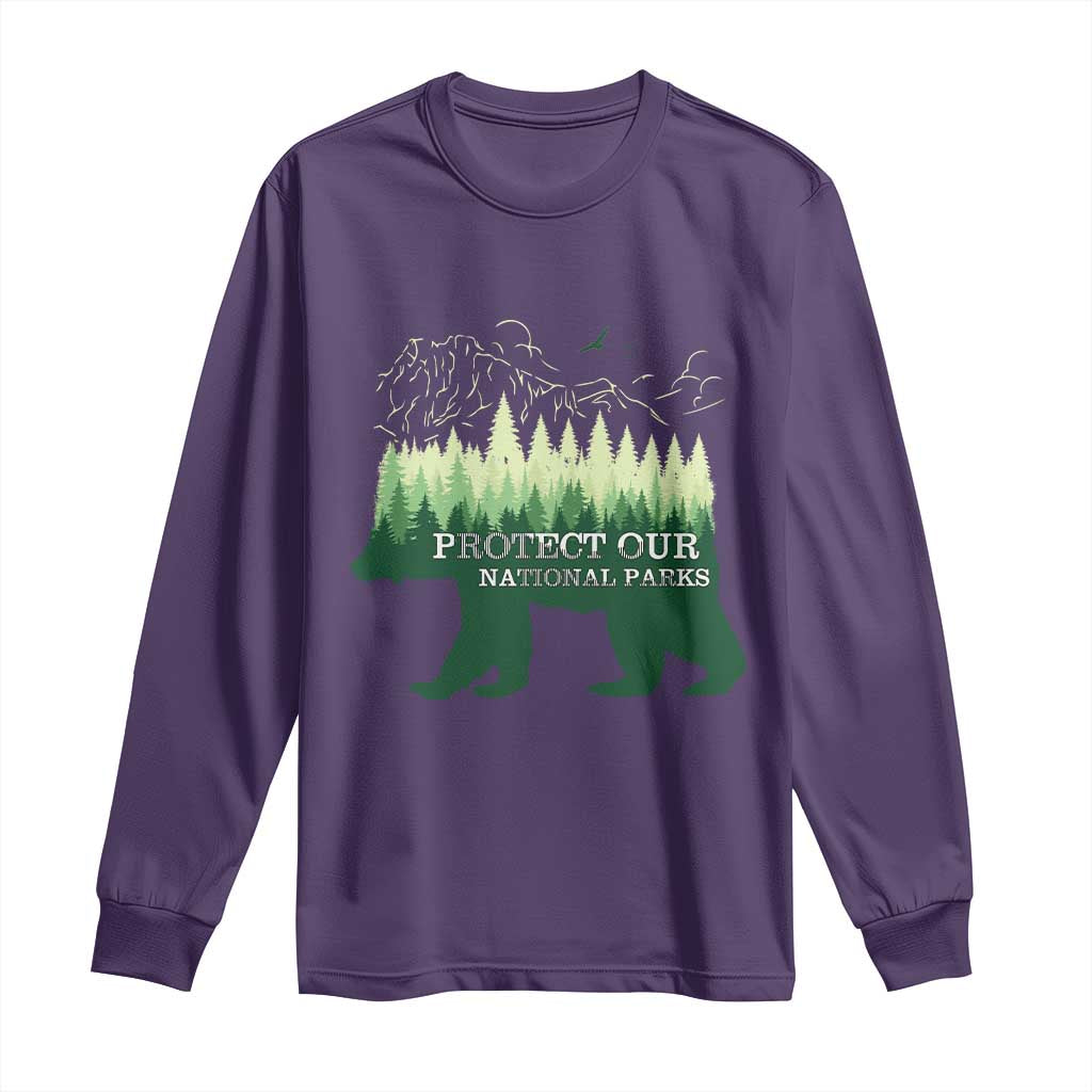 Protect Our Parks National Park Long Sleeve Shirt Bear Hiking Nature