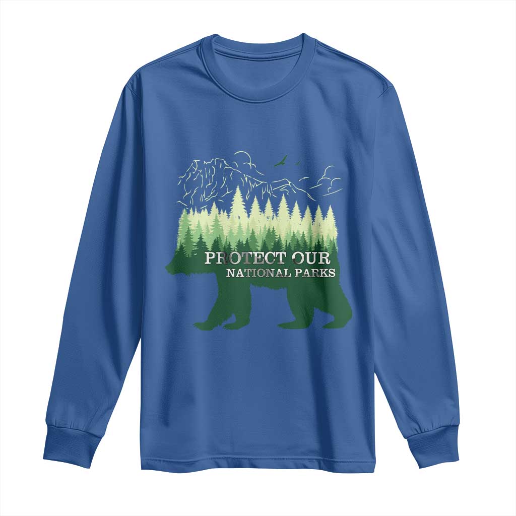 Protect Our Parks National Park Long Sleeve Shirt Bear Hiking Nature