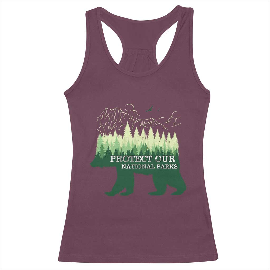 Protect Our Parks National Park Racerback Tank Top Bear Hiking Nature