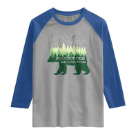 Protect Our Parks National Park Raglan Shirt Bear Hiking Nature