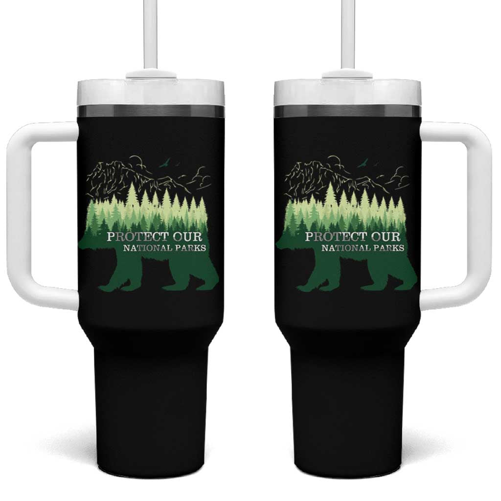 Protect Our Parks National Park Tumbler With Handle Bear Hiking Nature