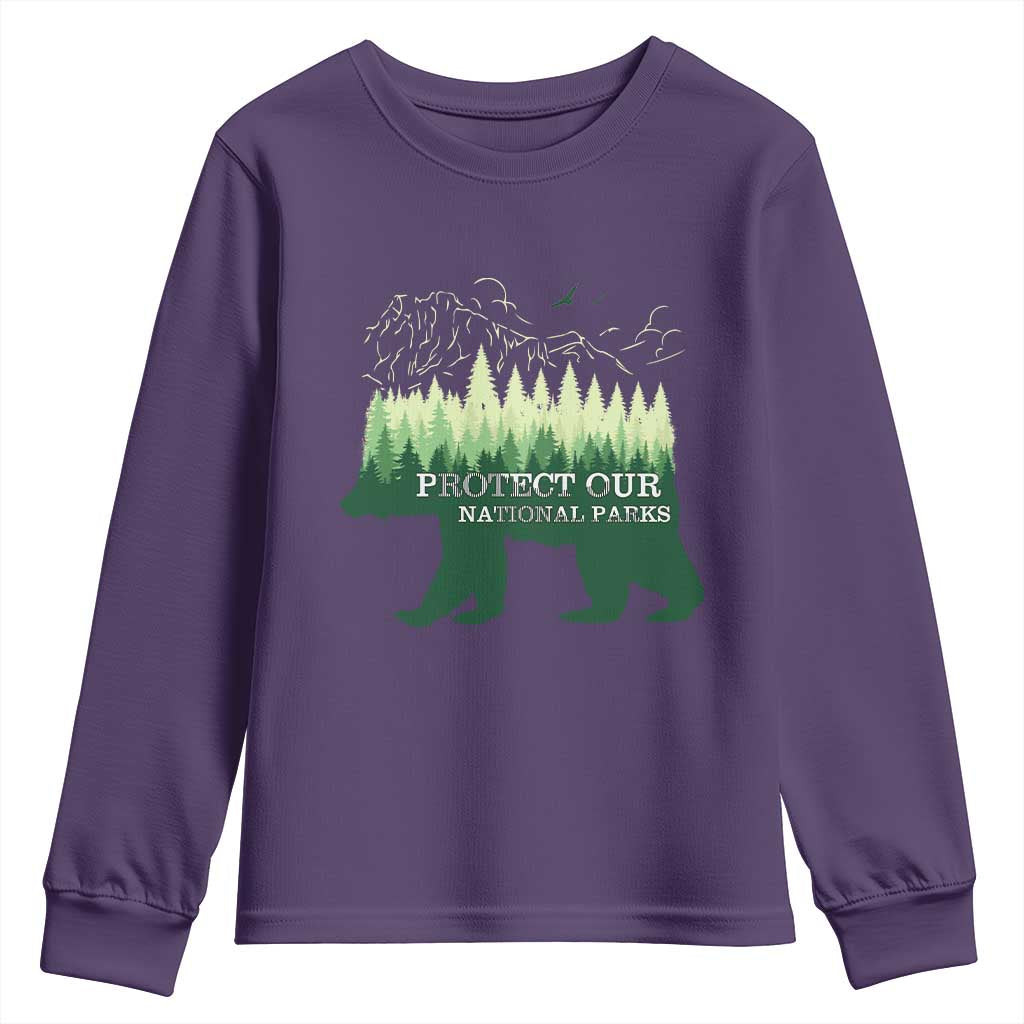 Protect Our Parks National Park Youth Sweatshirt Bear Hiking Nature