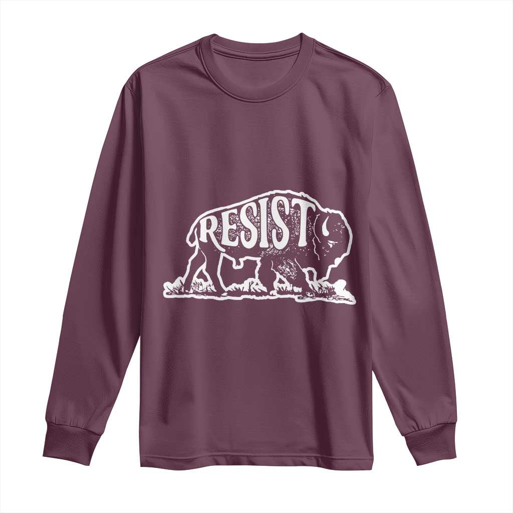 Protect Our National Parks Long Sleeve Shirt Bison Wildlife Resist