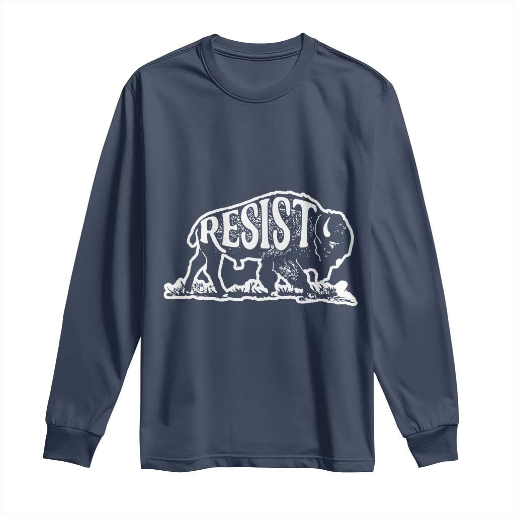 Protect Our National Parks Long Sleeve Shirt Bison Wildlife Resist