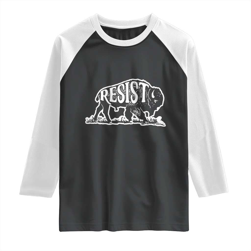 Protect Our National Parks Raglan Shirt Bison Wildlife Resist