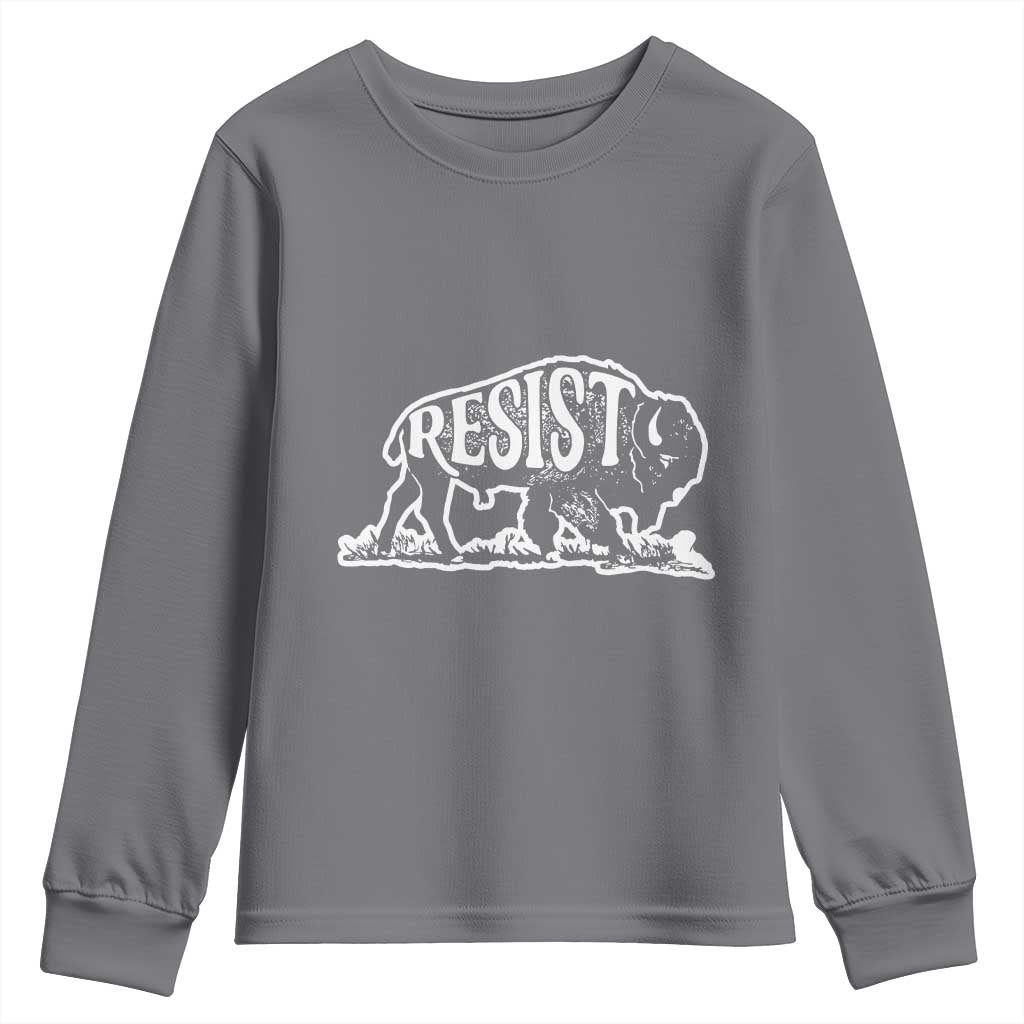 Protect Our National Parks Youth Sweatshirt Bison Wildlife Resist