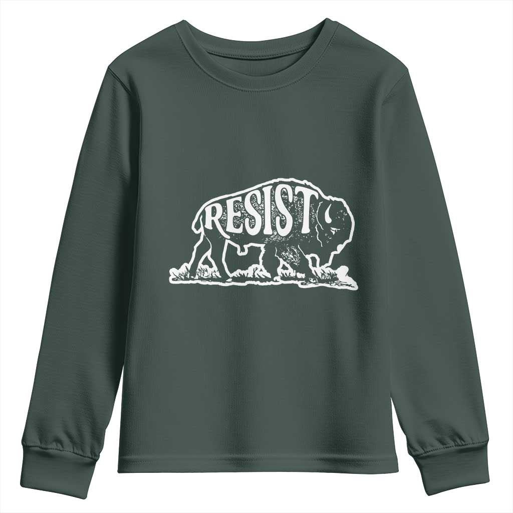 Protect Our National Parks Youth Sweatshirt Bison Wildlife Resist