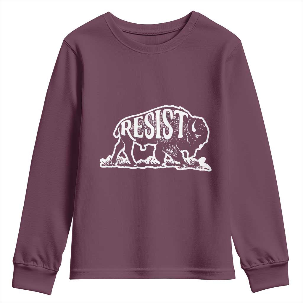 Protect Our National Parks Youth Sweatshirt Bison Wildlife Resist