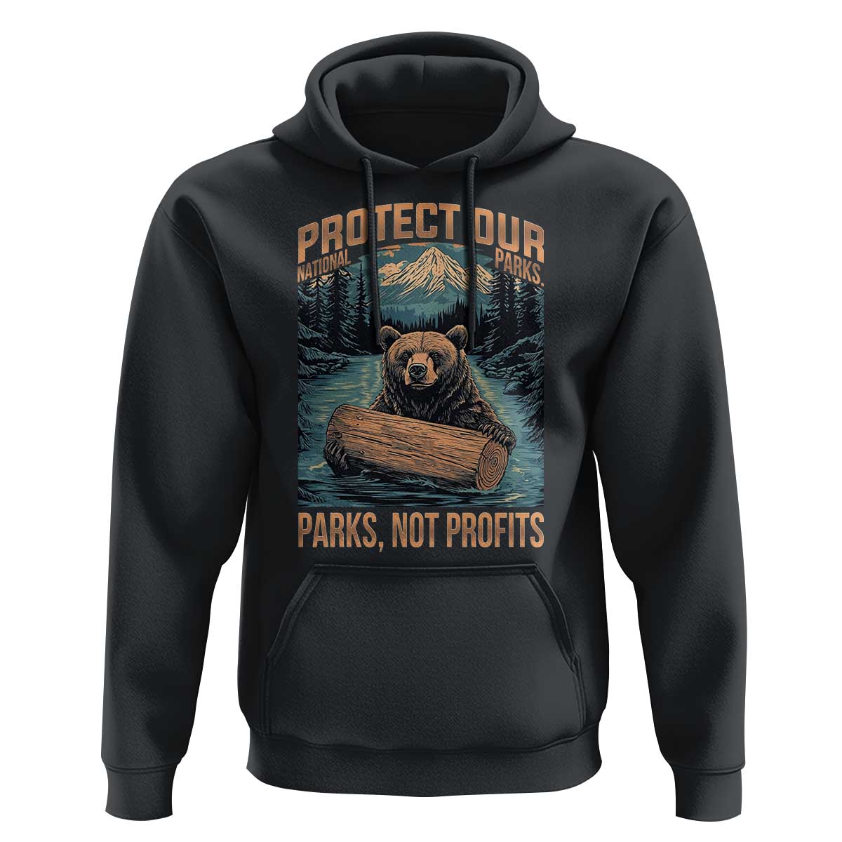 Protect Our National Parks Hoodie Parks Not Profits Bear Retro Graphic