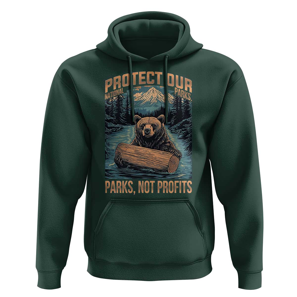 Protect Our National Parks Hoodie Parks Not Profits Bear Retro Graphic
