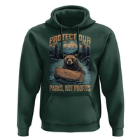 Protect Our National Parks Hoodie Parks Not Profits Bear Retro Graphic