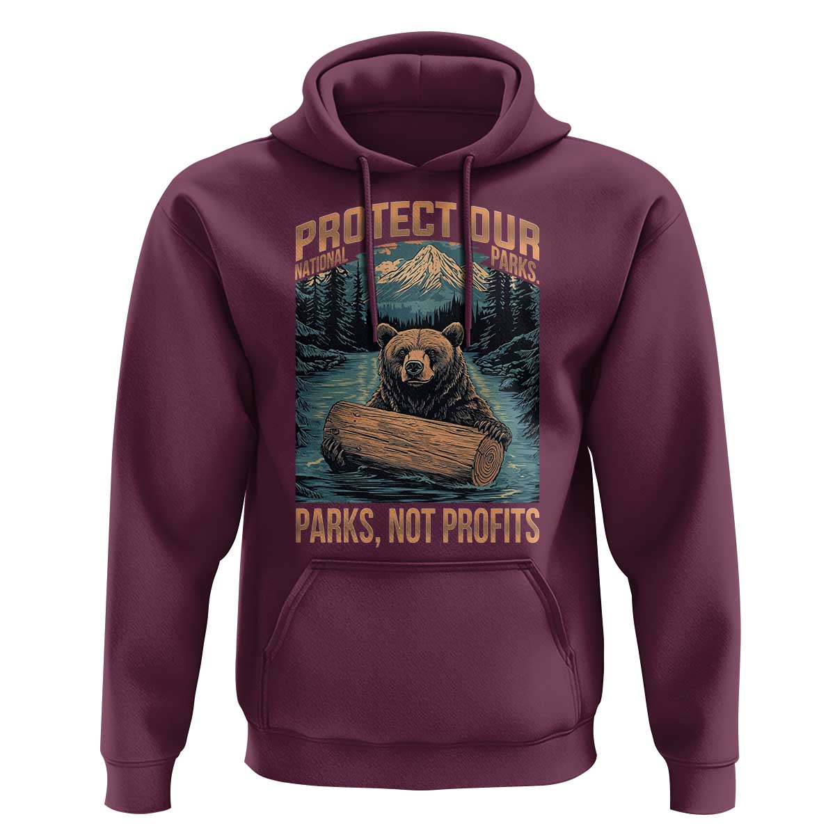Protect Our National Parks Hoodie Parks Not Profits Bear Retro Graphic