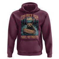Protect Our National Parks Hoodie Parks Not Profits Bear Retro Graphic