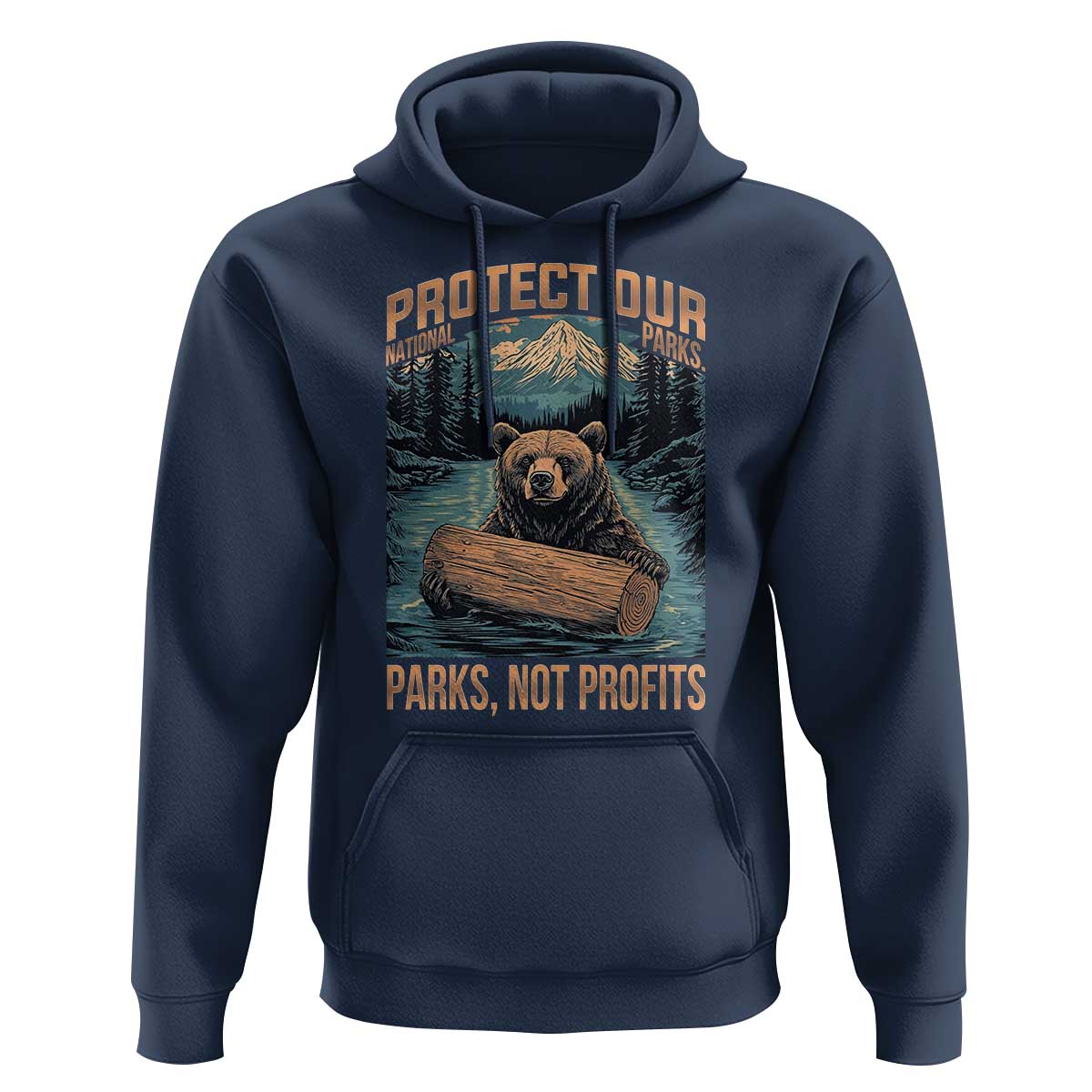 Protect Our National Parks Hoodie Parks Not Profits Bear Retro Graphic