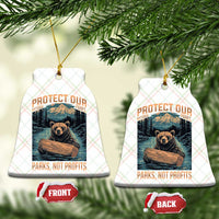 Protect Our National Parks Ceramic Ornament Parks Not Profits Bear Retro Graphic - Wonder Print Shop