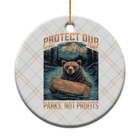 Protect Our National Parks Ceramic Ornament Parks Not Profits Bear Retro Graphic - Wonder Print Shop