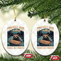 Protect Our National Parks Ceramic Ornament Parks Not Profits Bear Retro Graphic - Wonder Print Shop