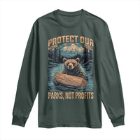 Protect Our National Parks Long Sleeve Shirt Parks Not Profits Bear Retro Graphic