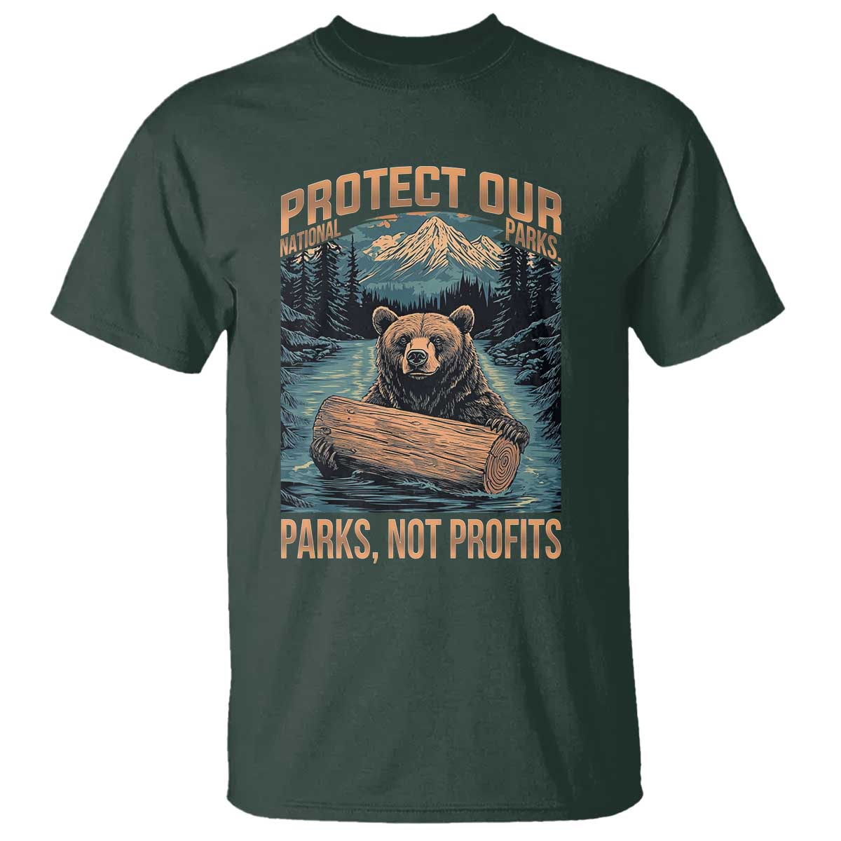 Protect Our National Parks T Shirt Parks Not Profits Bear Retro Graphic