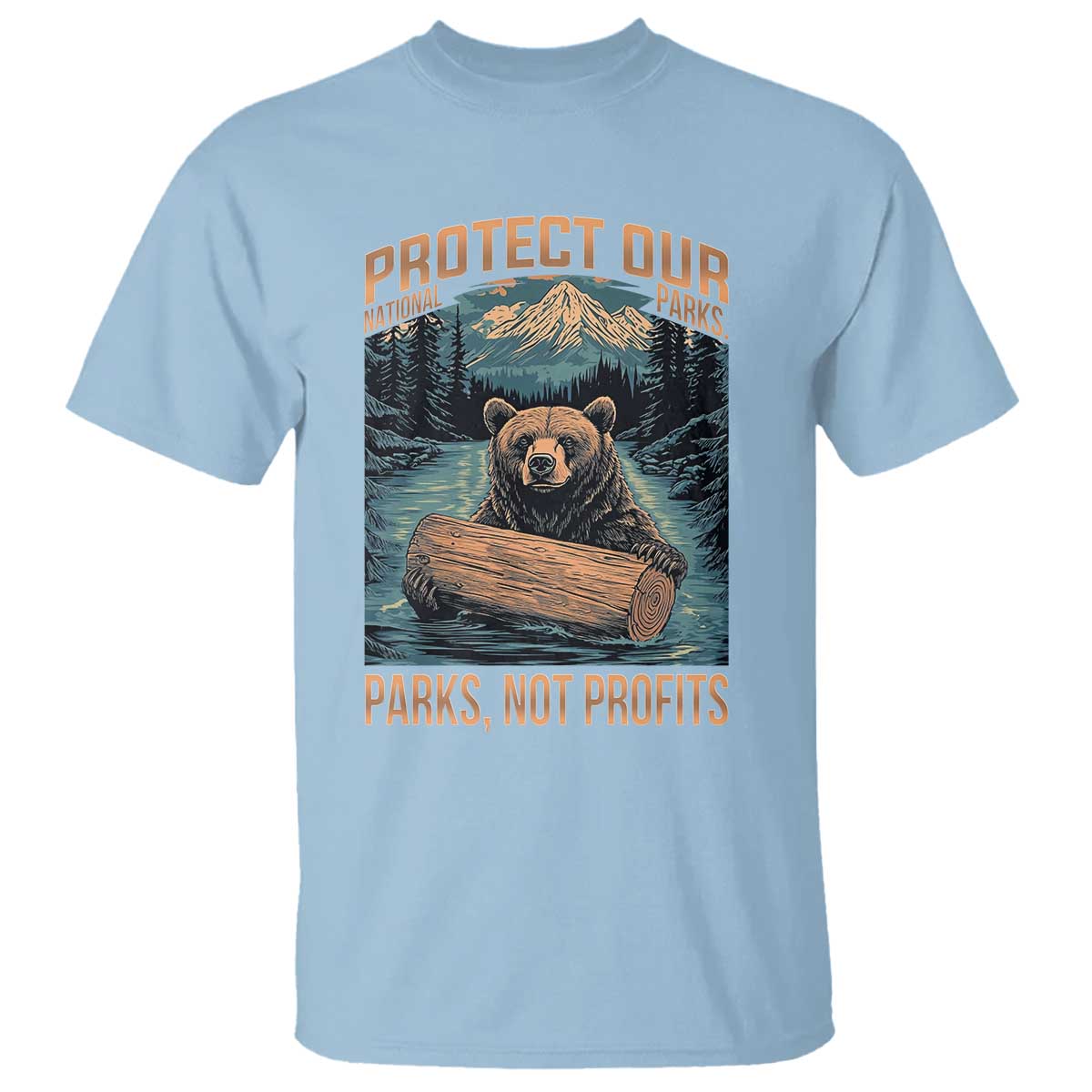 Protect Our National Parks T Shirt Parks Not Profits Bear Retro Graphic