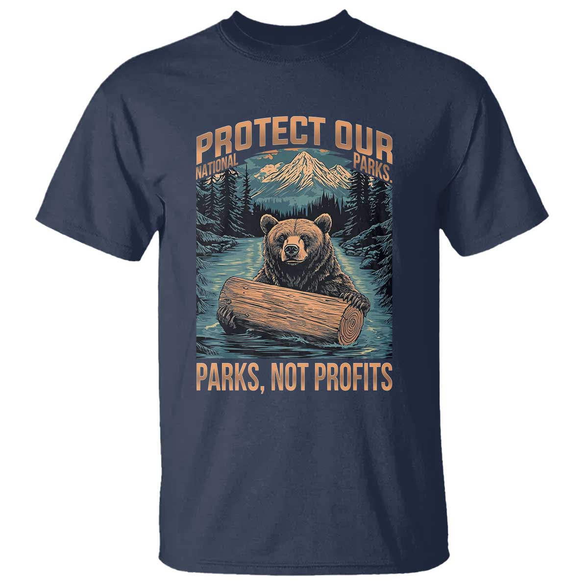 Protect Our National Parks T Shirt Parks Not Profits Bear Retro Graphic
