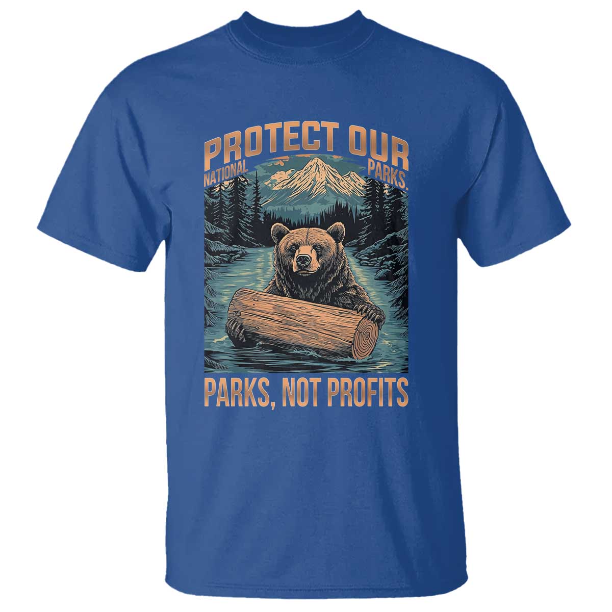 Protect Our National Parks T Shirt Parks Not Profits Bear Retro Graphic