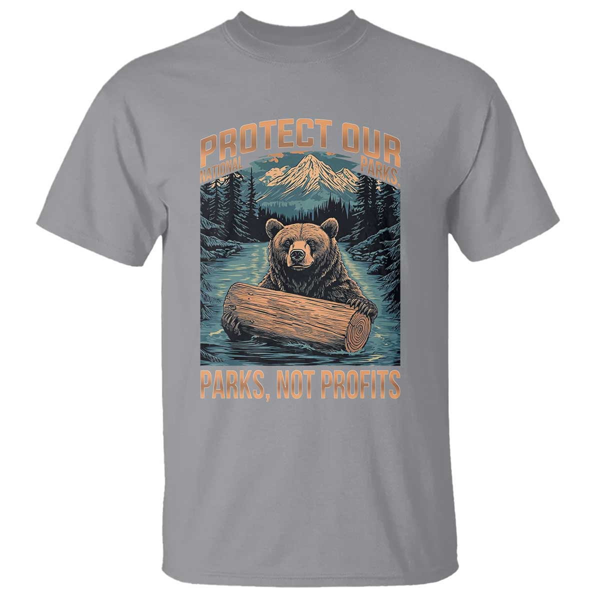 Protect Our National Parks T Shirt Parks Not Profits Bear Retro Graphic