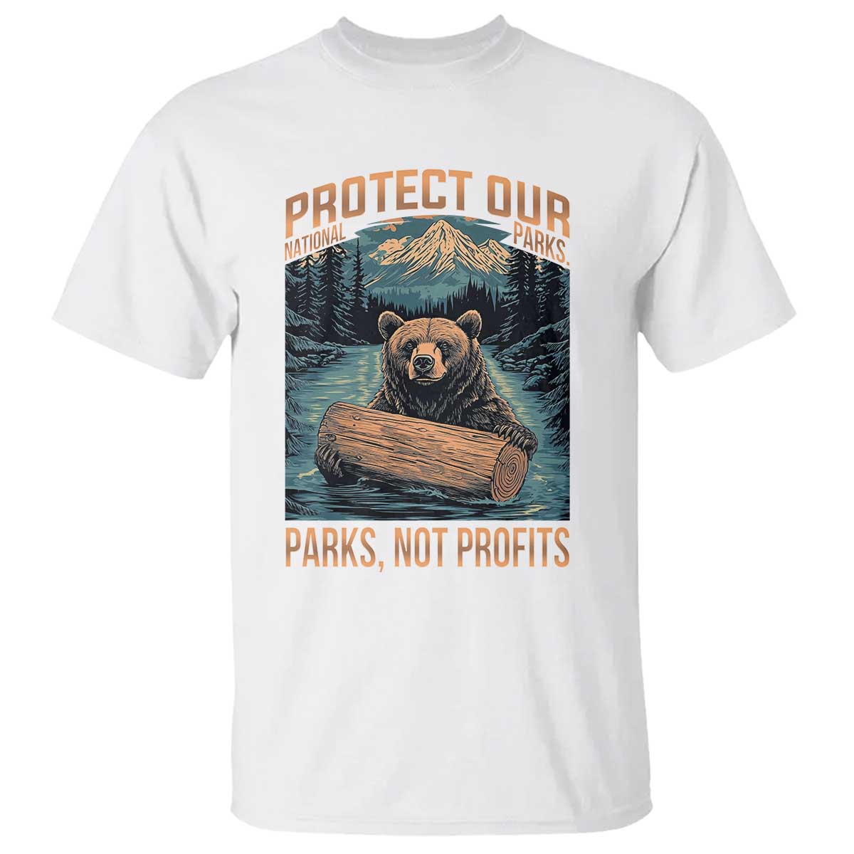 Protect Our National Parks T Shirt Parks Not Profits Bear Retro Graphic