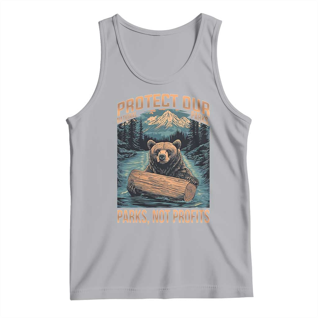 Protect Our National Parks Tank Top Parks Not Profits Bear Retro Graphic
