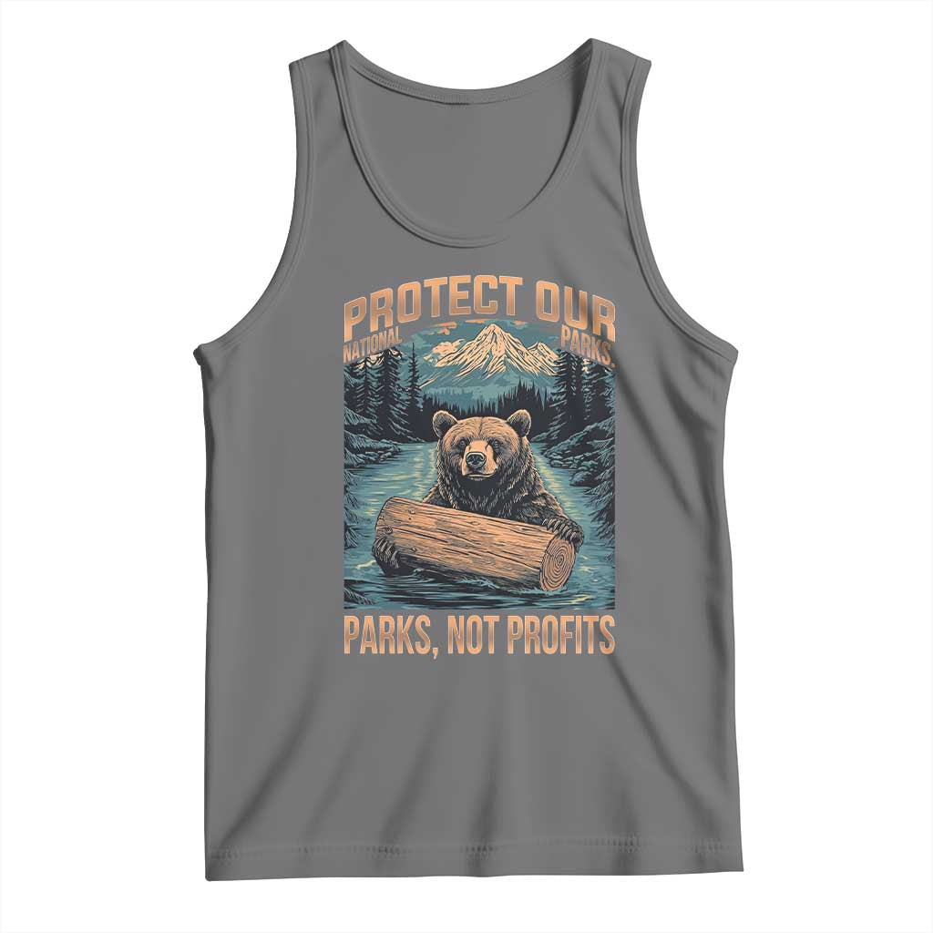 Protect Our National Parks Tank Top Parks Not Profits Bear Retro Graphic