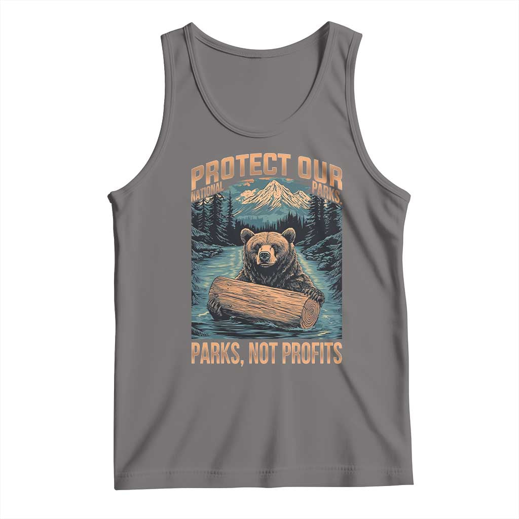 Protect Our National Parks Tank Top Parks Not Profits Bear Retro Graphic