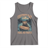 Protect Our National Parks Tank Top Parks Not Profits Bear Retro Graphic