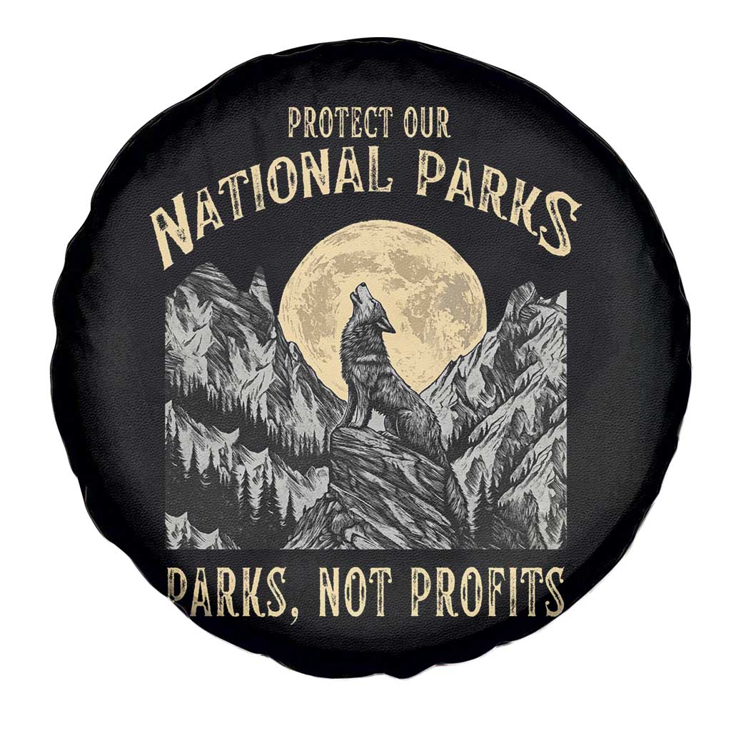 Protect Our National Parks Spare Tire Cover Parks Not Profits Wolf Retro Graphic