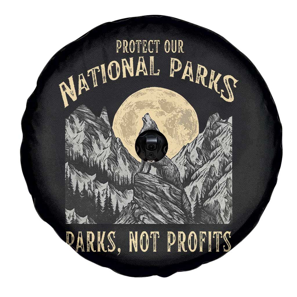Protect Our National Parks Spare Tire Cover Parks Not Profits Wolf Retro Graphic