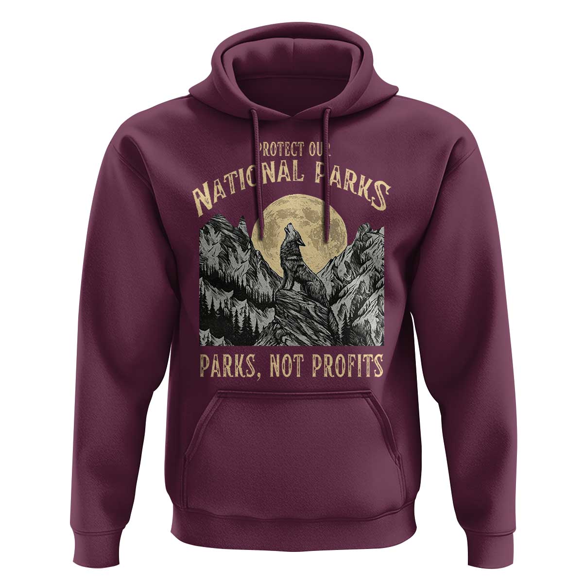 Protect Our National Parks Hoodie Parks Not Profits Wolf Retro Graphic