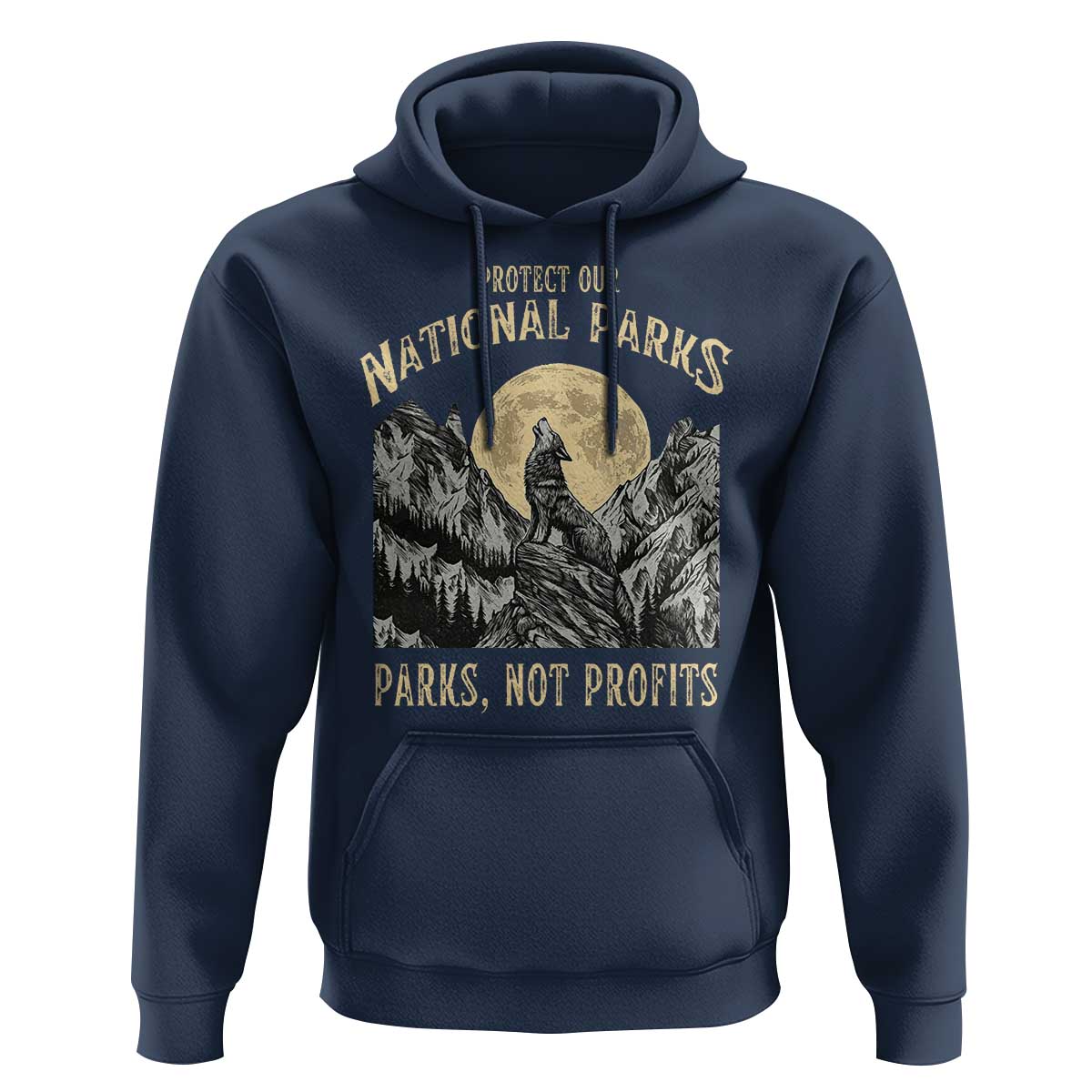 Protect Our National Parks Hoodie Parks Not Profits Wolf Retro Graphic