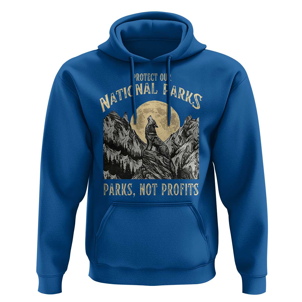 Protect Our National Parks Hoodie Parks Not Profits Wolf Retro Graphic