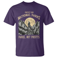 Protect Our National Parks T Shirt Parks Not Profits Wolf Retro Graphic