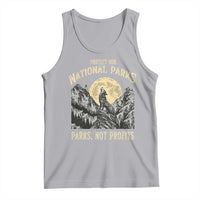 Protect Our National Parks Tank Top Parks Not Profits Wolf Retro Graphic