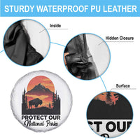 Protect Our National Parks Spare Tire Cover Bison Buffalo Vintage Graphic