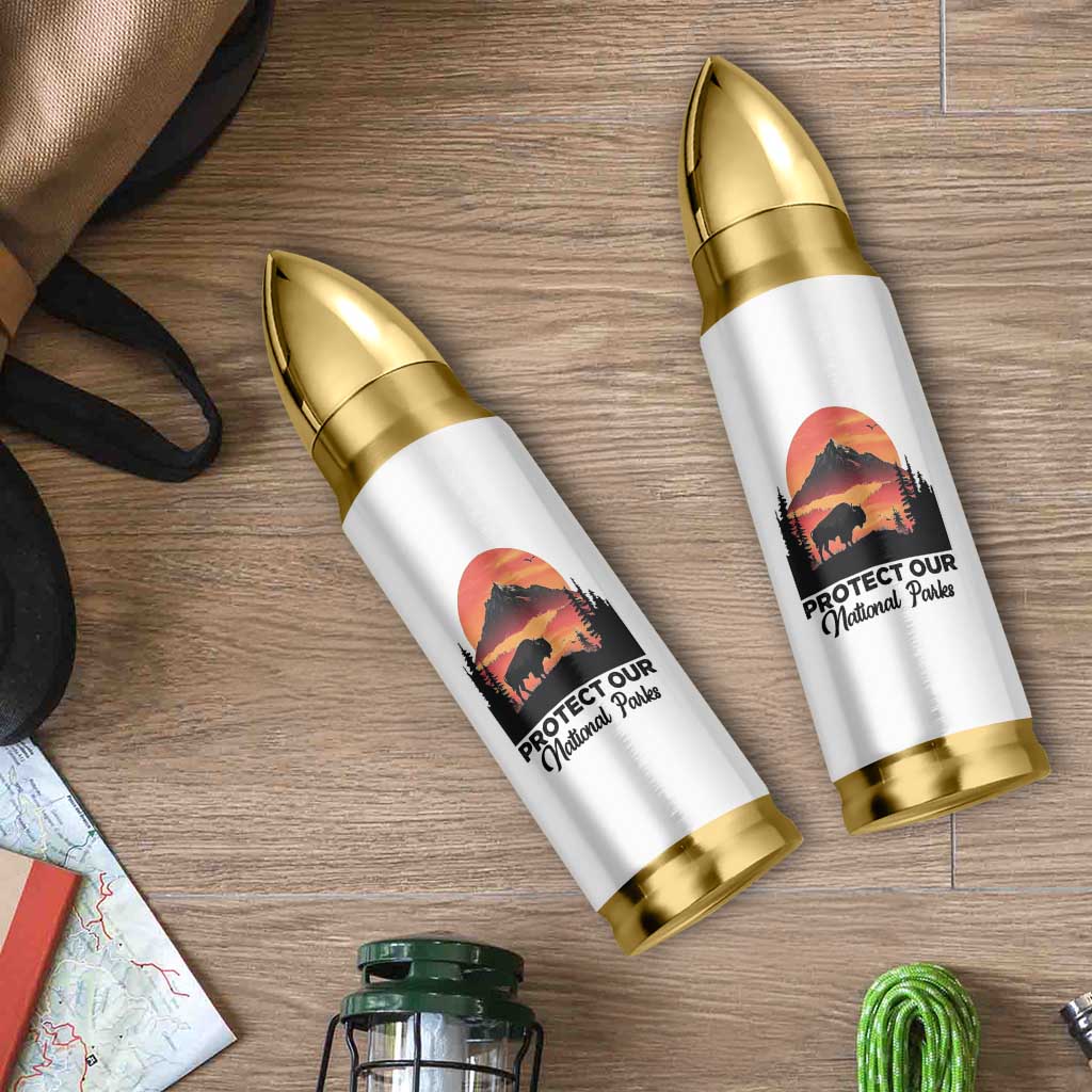Protect Our National Parks Bullet Tumbler Bison Buffalo Vintage Graphic