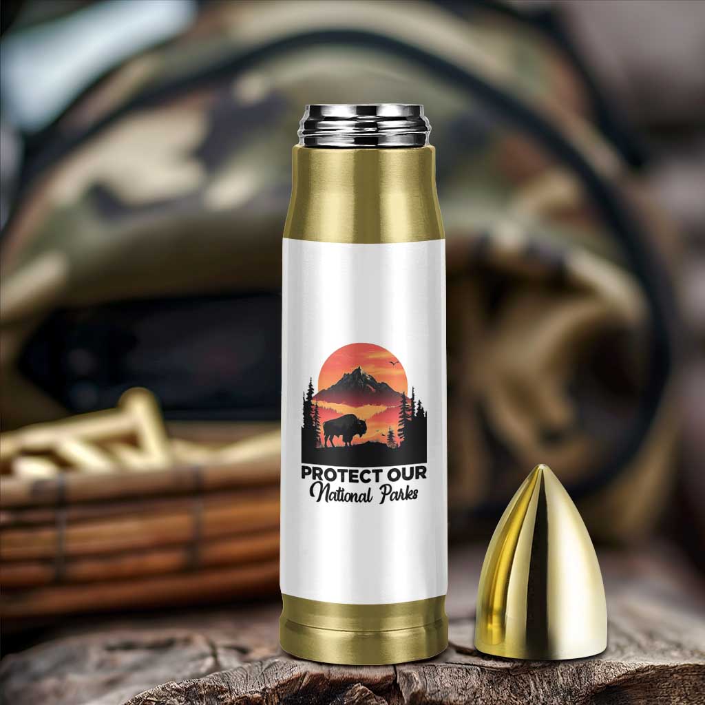 Protect Our National Parks Bullet Tumbler Bison Buffalo Vintage Graphic