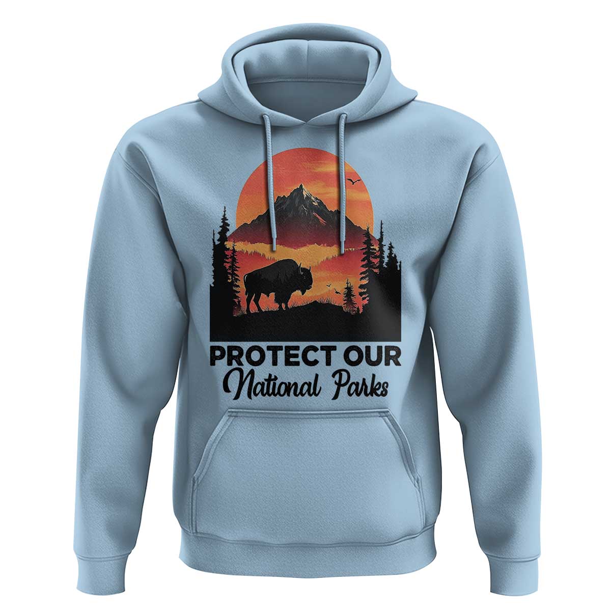 Protect Our National Parks Hoodie Bison Buffalo Vintage Graphic