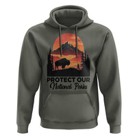 Protect Our National Parks Hoodie Bison Buffalo Vintage Graphic