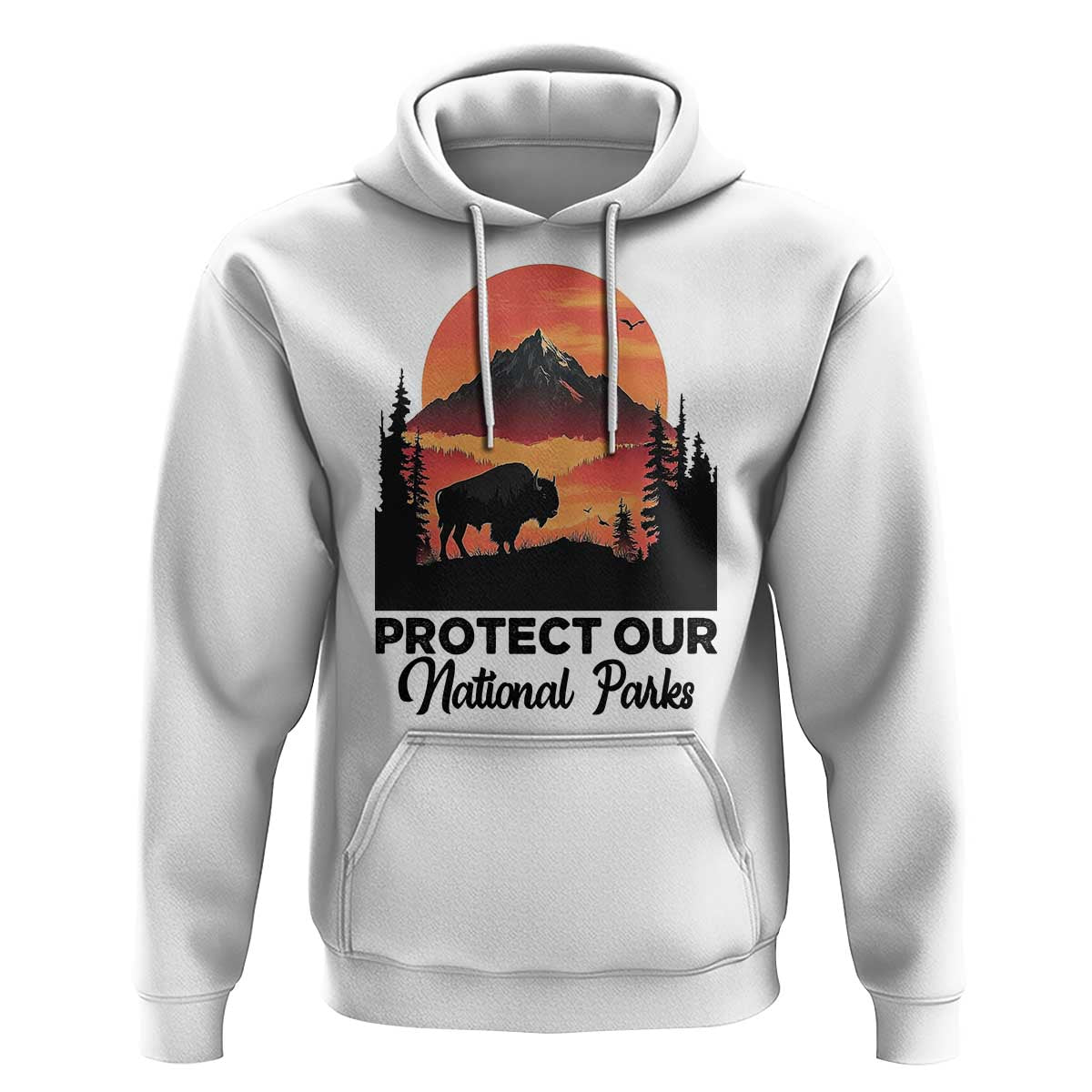 Protect Our National Parks Hoodie Bison Buffalo Vintage Graphic