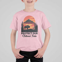 Protect Our National Parks T Shirt For Kid Bison Buffalo Vintage Graphic